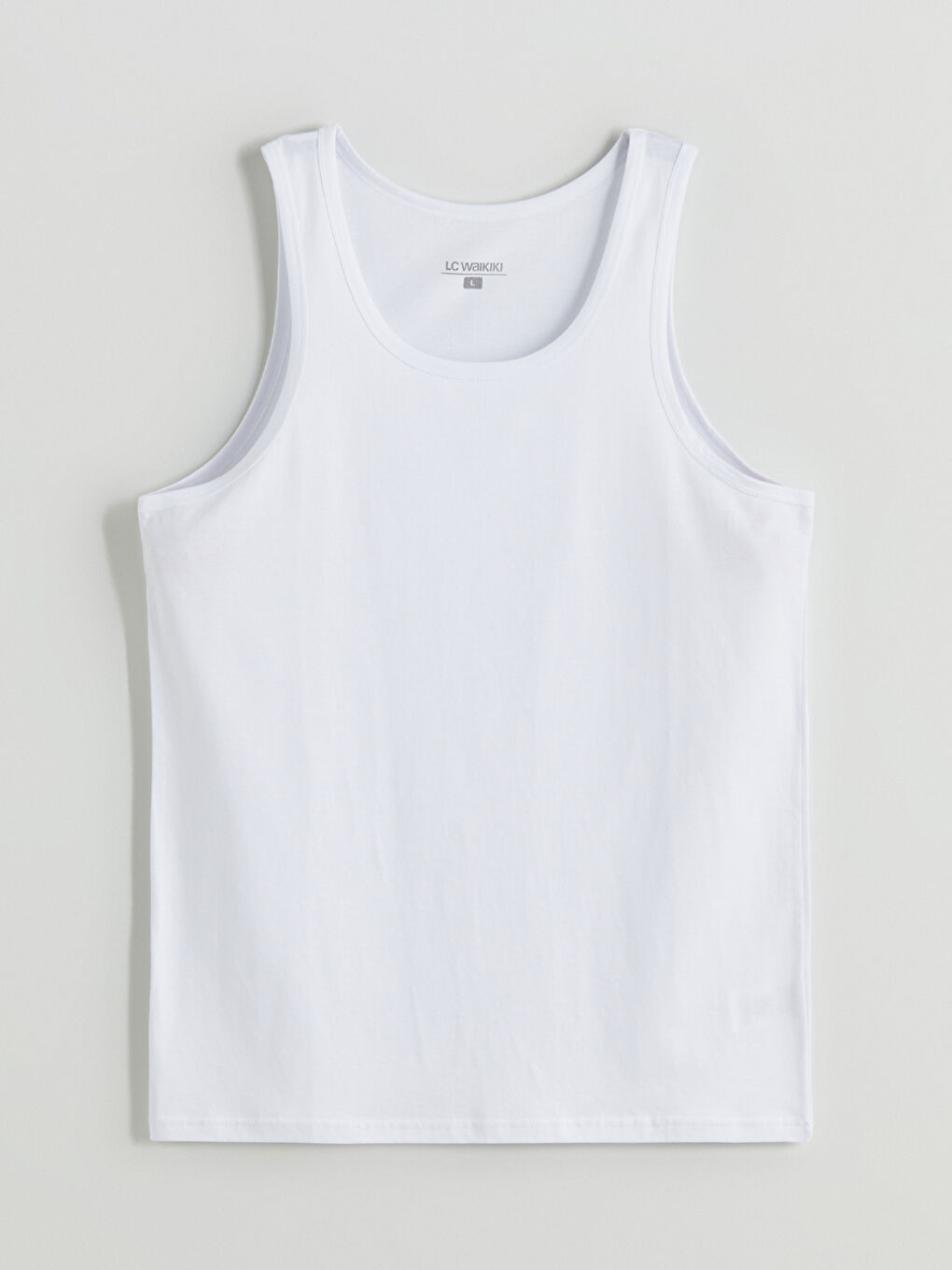 Beyaz U Yaka Penye Erkek Atlet 5'li Paket-10