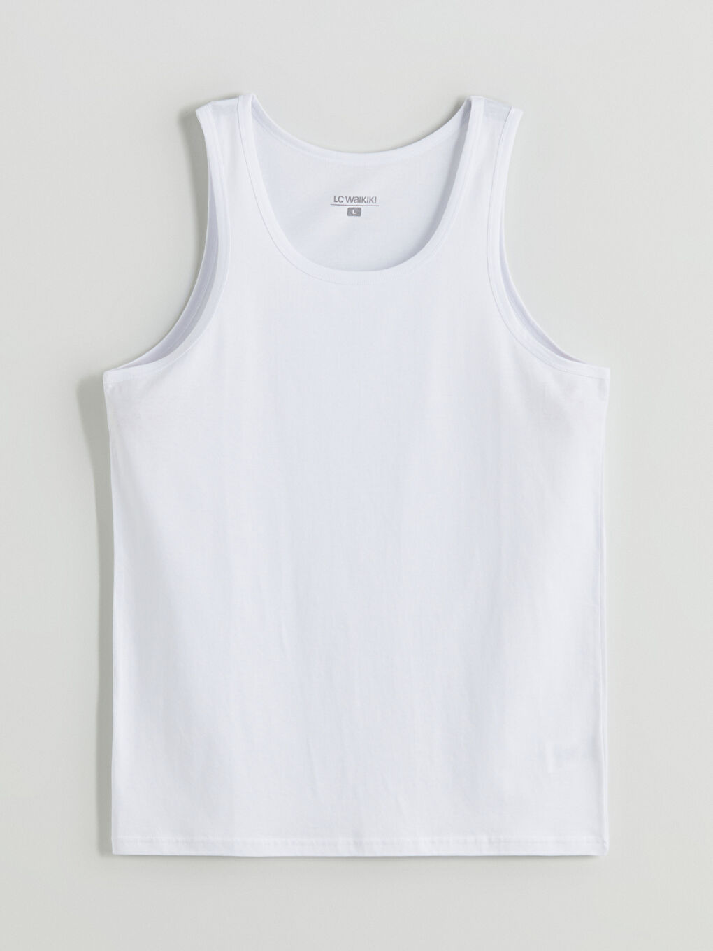 Beyaz U Yaka Penye Erkek Atlet 5'li Paket-11