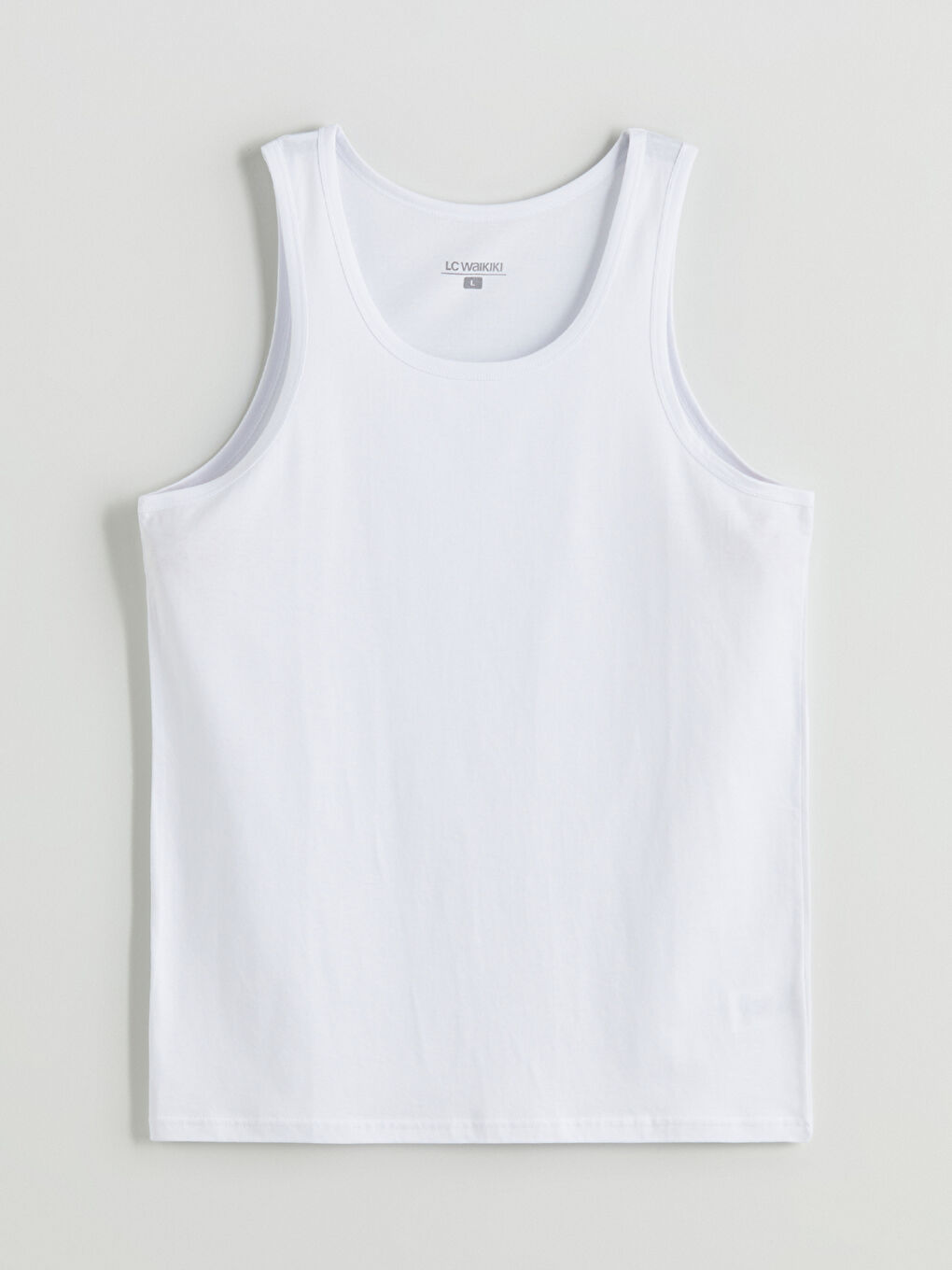 Beyaz U Yaka Penye Erkek Atlet 5'li Paket-12