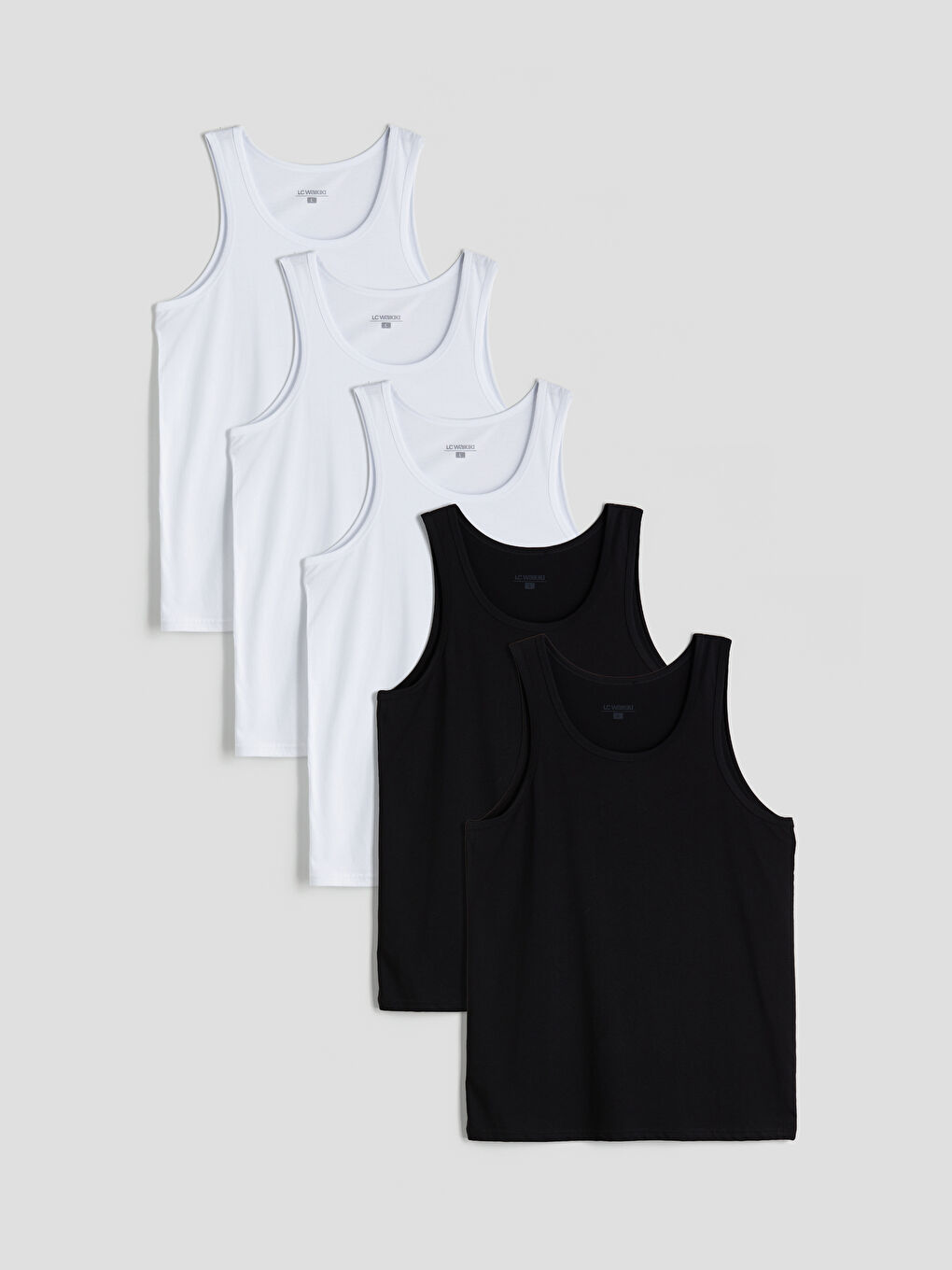 U Neck Jersey Men's Vest 5 Pack-14