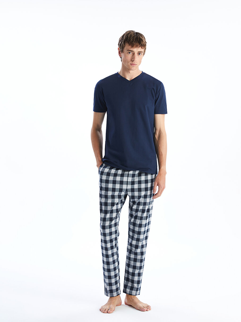 Standard Fit Plaid Men's Pajama Bottoms -S5MS61Z8-LSJ