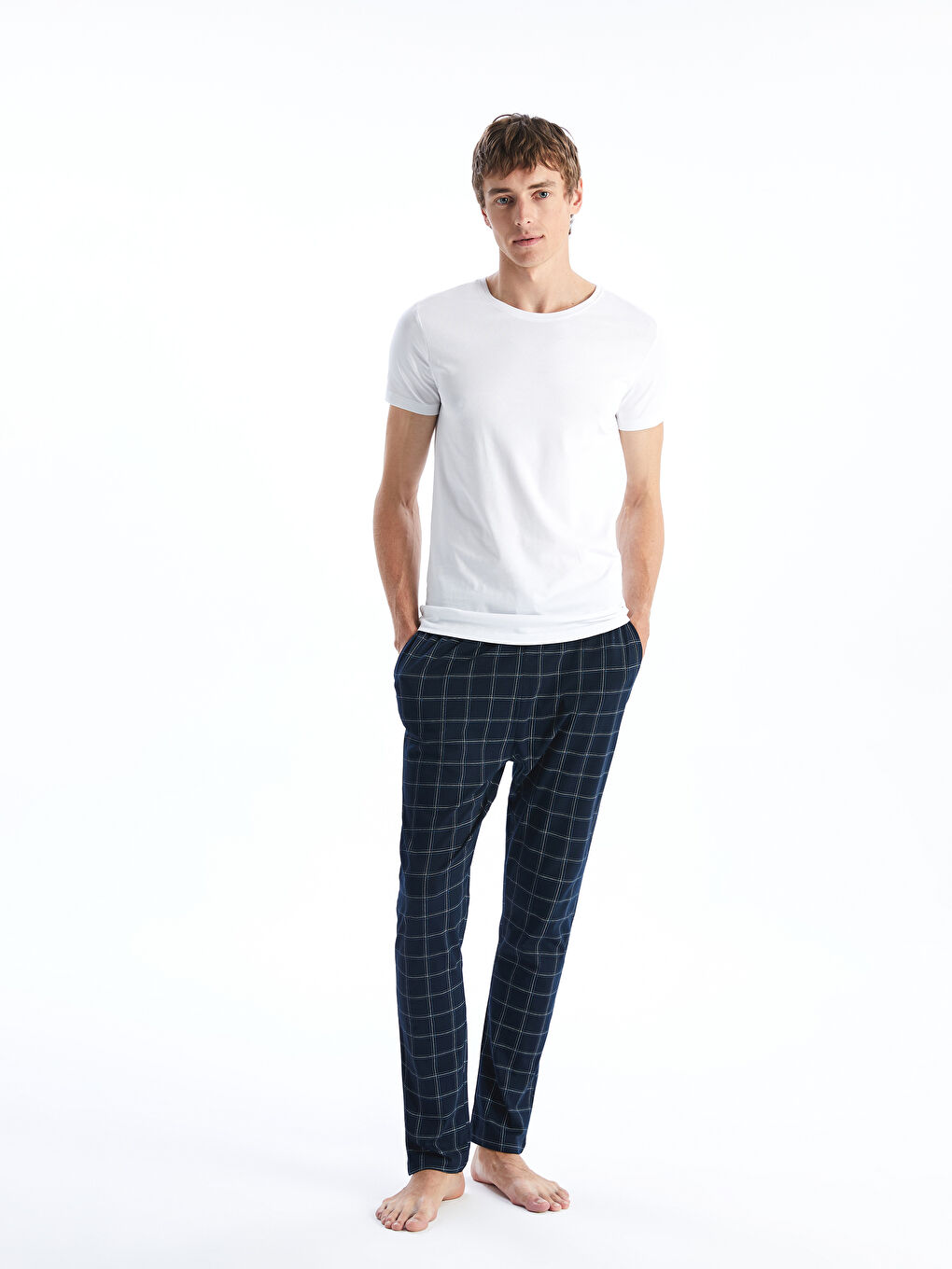 Standard Fit Plaid Men's Pajama Bottoms -S5MS62Z8-LSJ