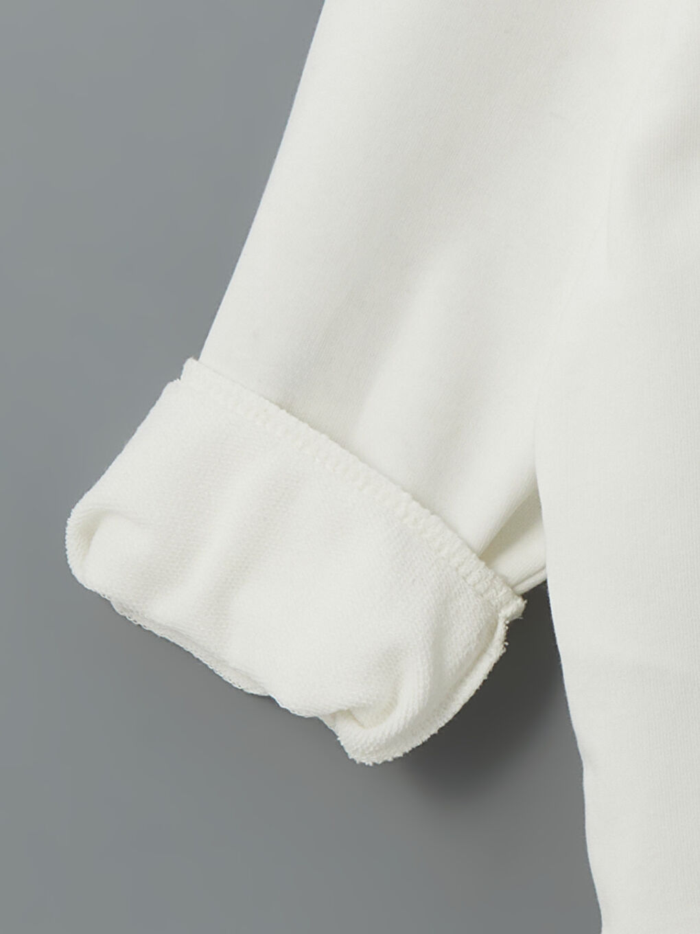 Ekru Bisiklet Yaka Mickey Mouse Baskılı Kız Çocuk Sweatshirt-2