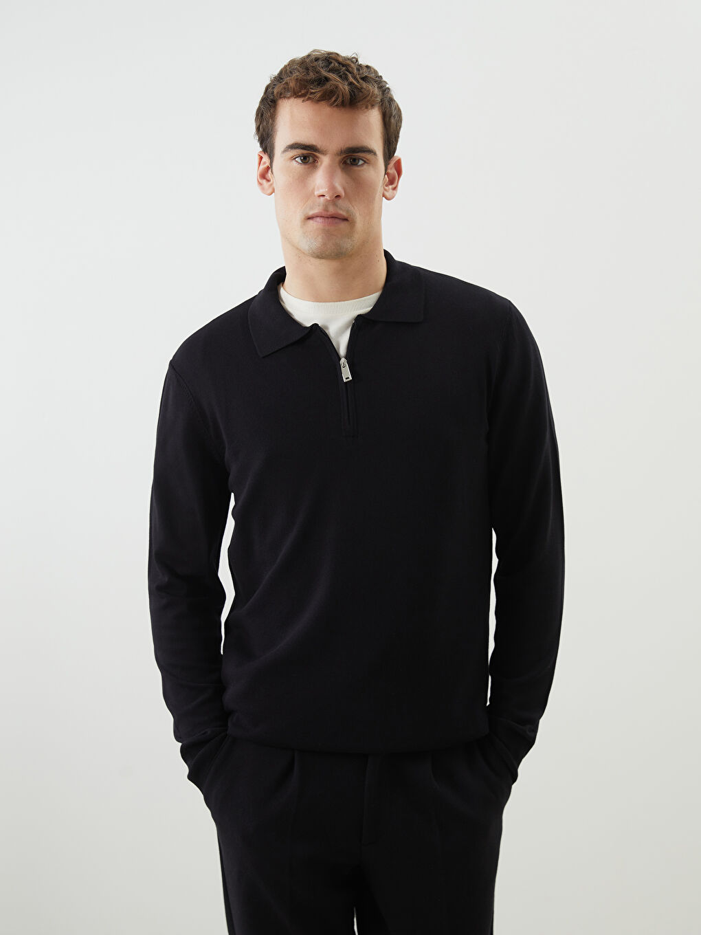 Polo Neck Men's Knitwear Sweater -S5MT00Z8-CVL