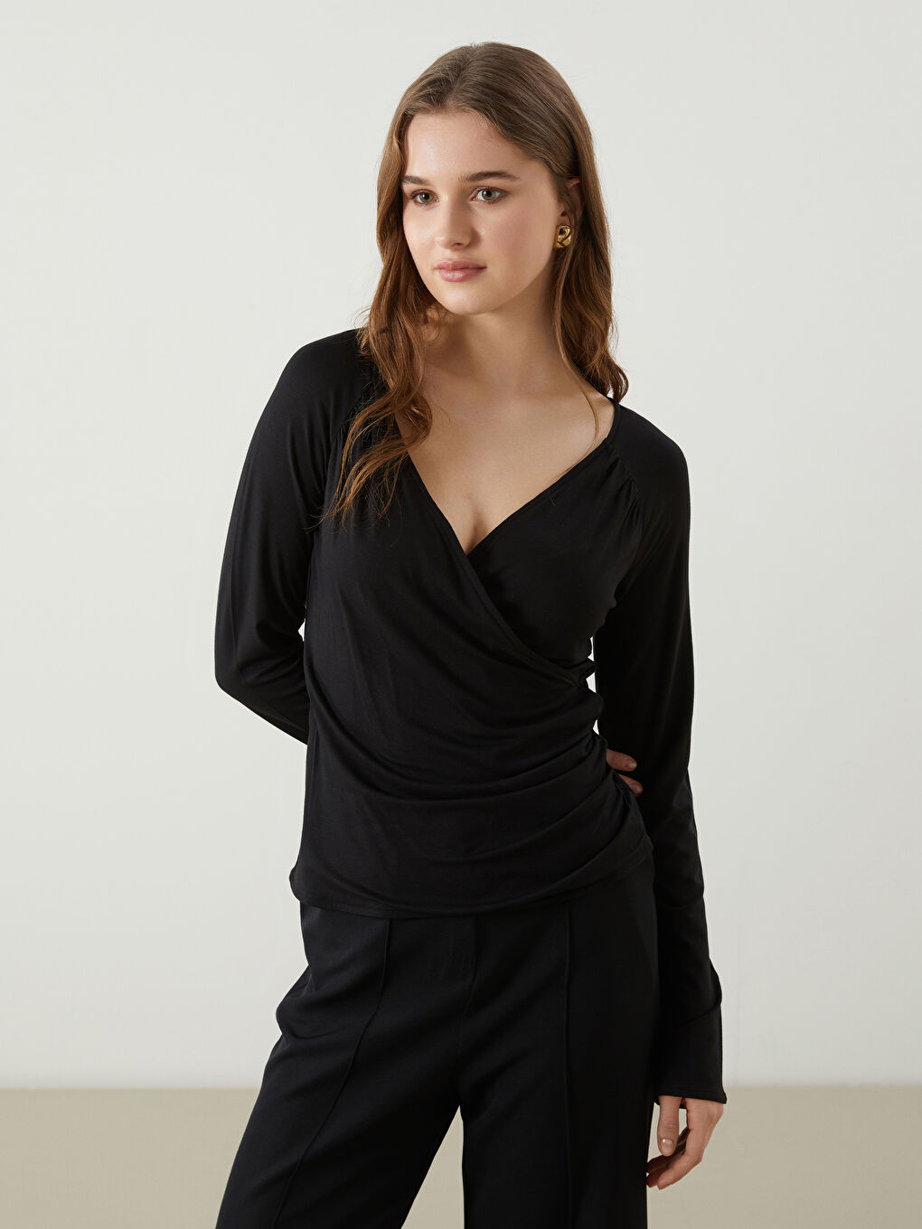 Double Breasted Collar Women's Blouse -S5MT30Z8-UP7