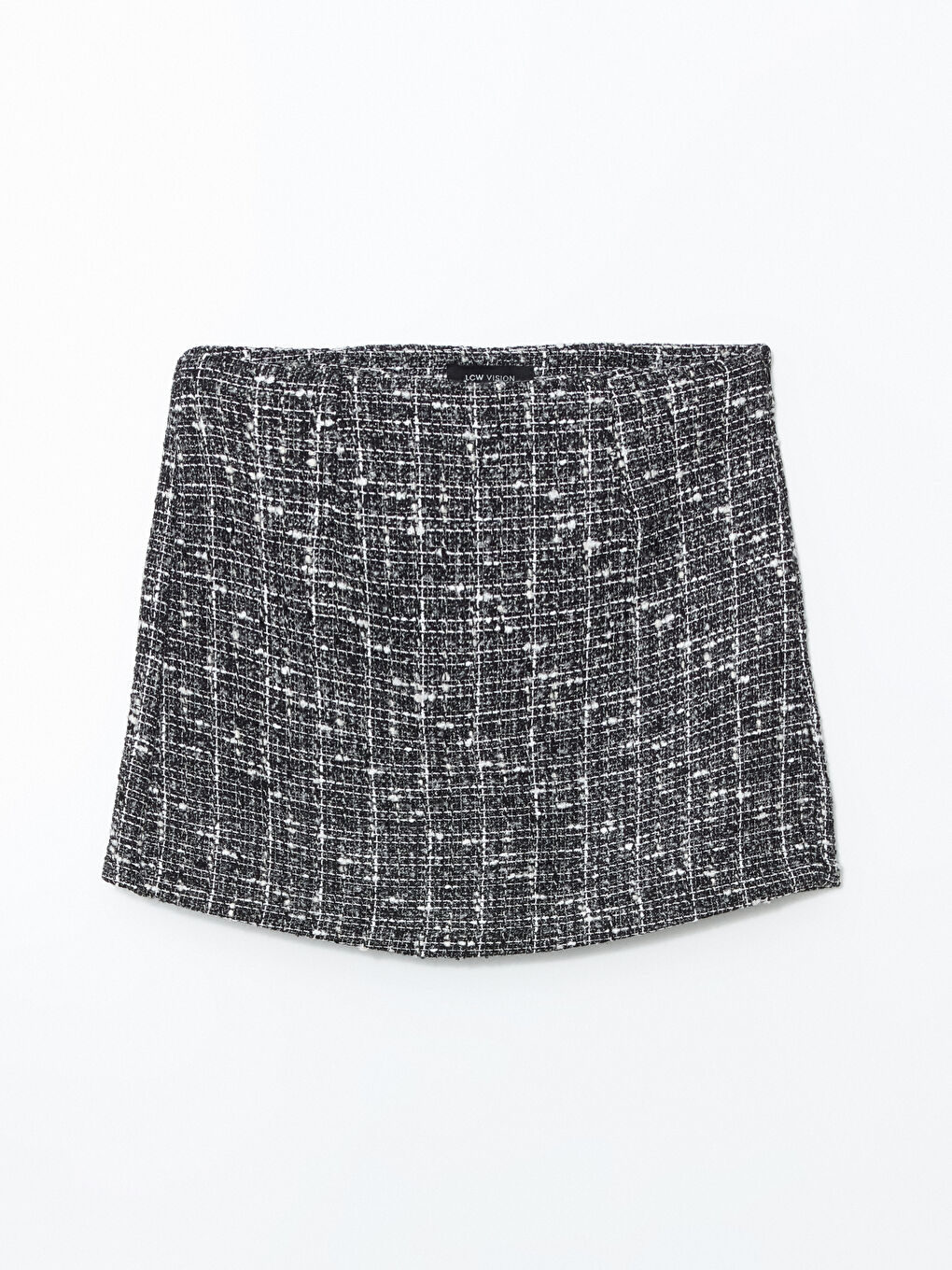 Siyah Beli Fermuarlı Kadın Tüvit Şort Etek-4