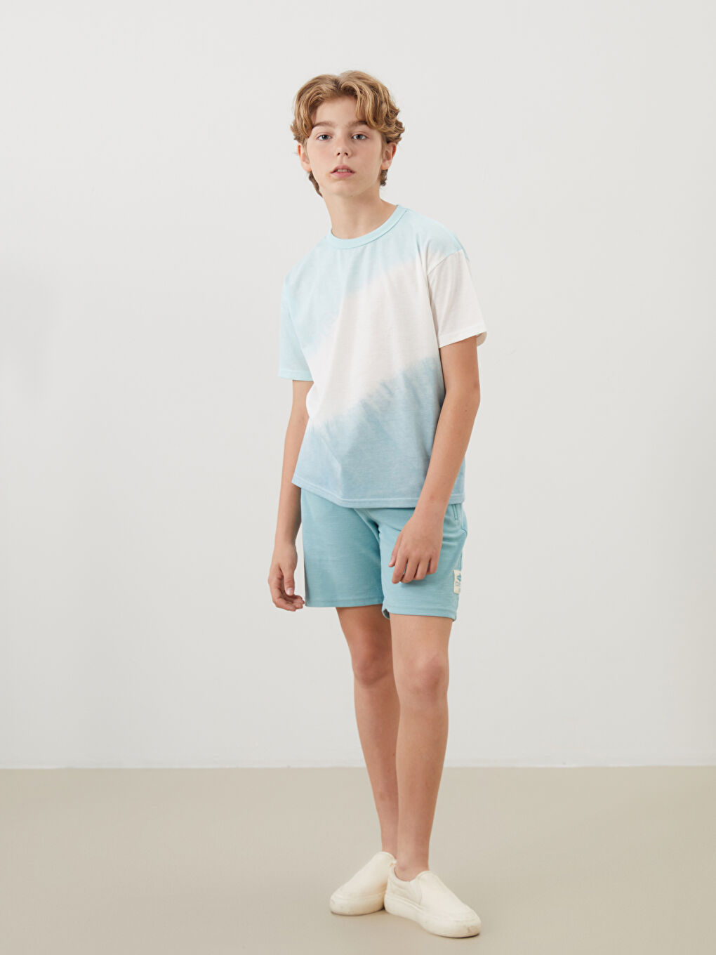 Mavi Bisiklet Yaka Erkek Çocuk Tişört-1