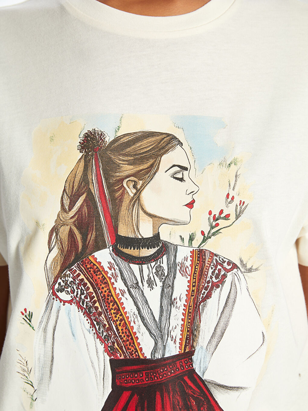 LCW Vision Crew Neck Printed Women's T-Shirt -S5MT41Z8-FDL