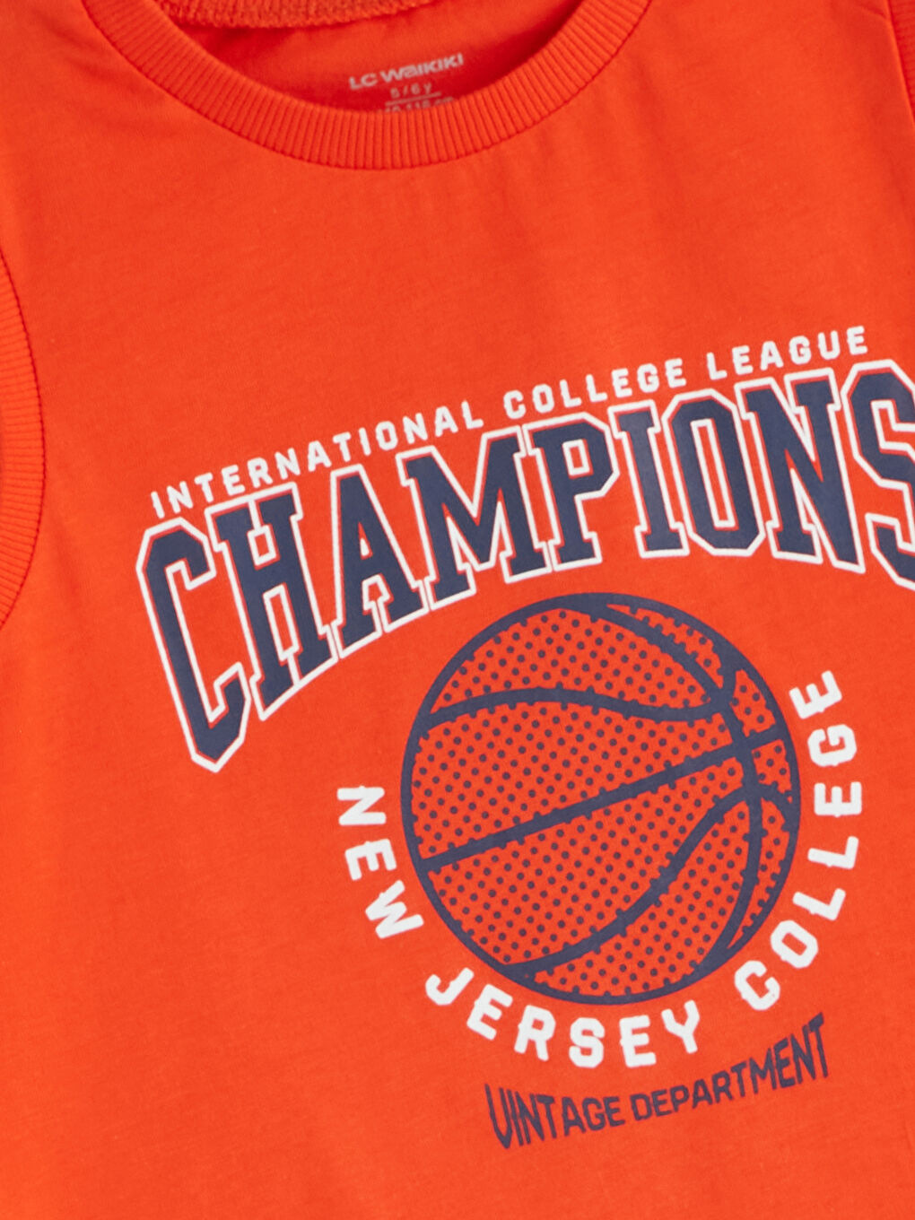 Turuncu Bisiklet Yaka Baskılı Erkek Çocuk Atlet-2