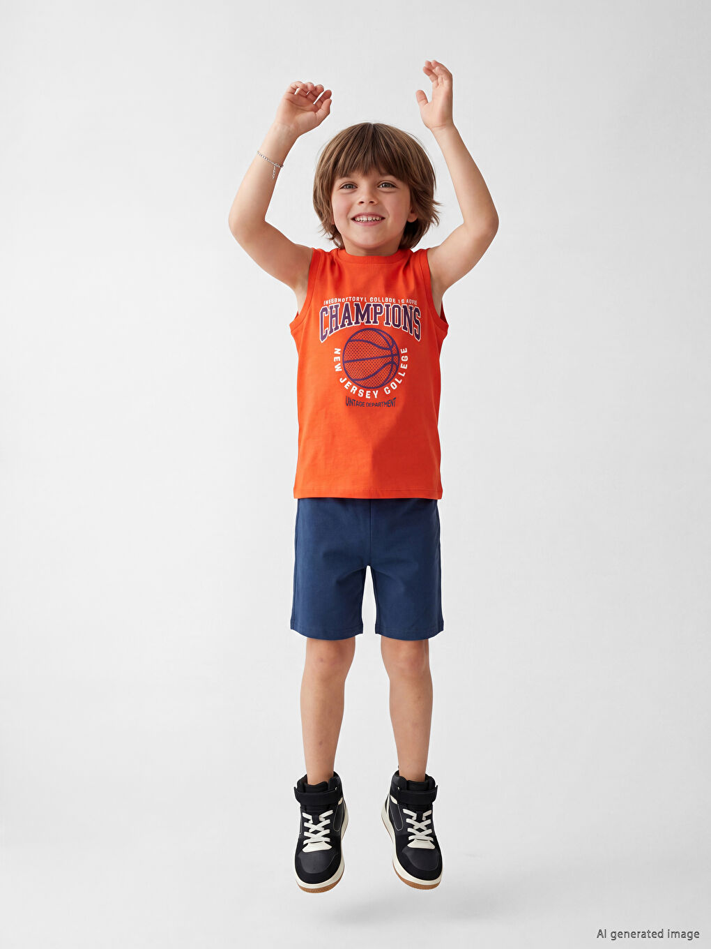 أولاد Tank Top و Shorts مطبوعين Pack ديال 2-1