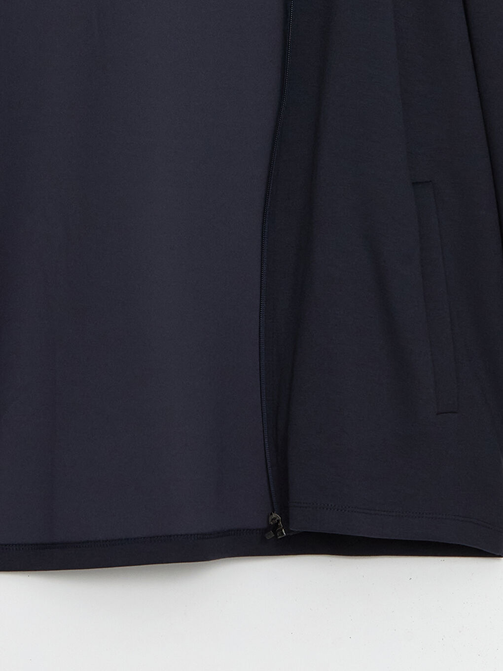 İndigo Kapüşonlu Uzun Kollu Erkek Fermuarlı Sweatshirt-5