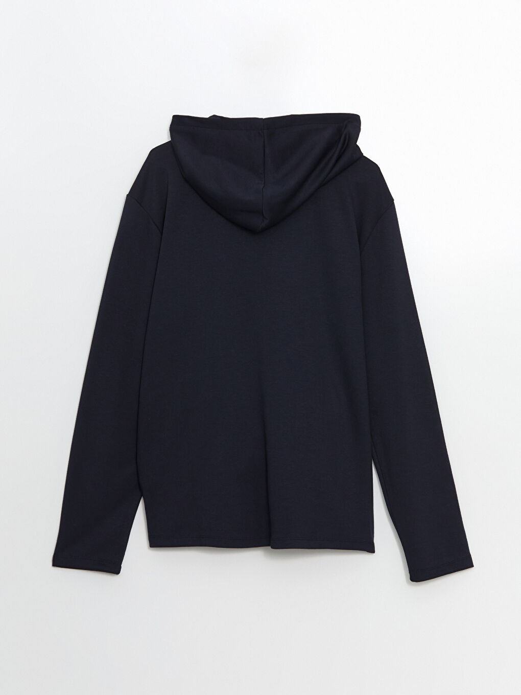 İndigo Kapüşonlu Uzun Kollu Erkek Fermuarlı Sweatshirt-6