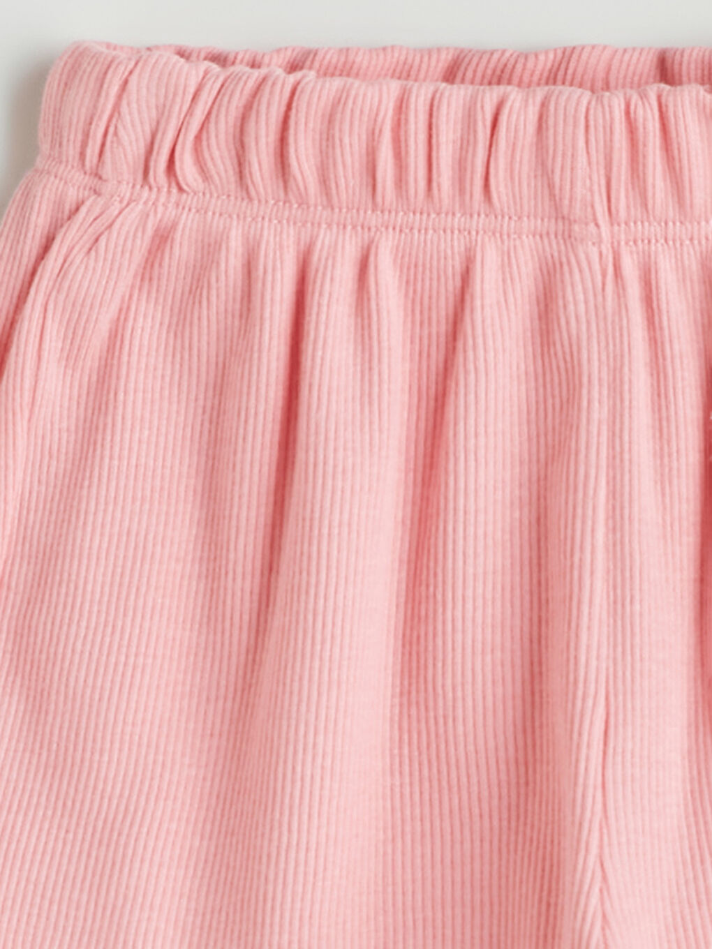 Pembe Beli Lastikli Basic Kız Bebek Şort-1