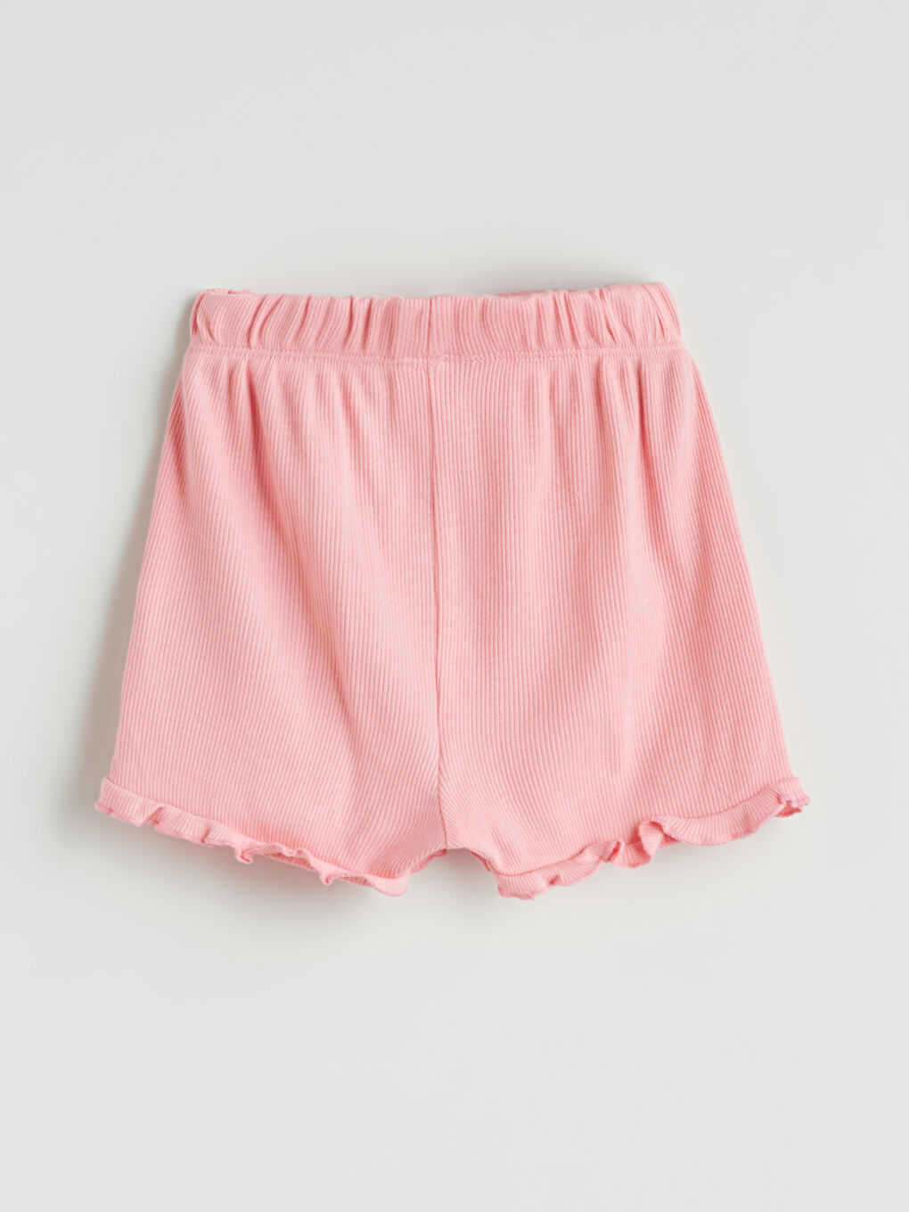 Pembe Beli Lastikli Basic Kız Bebek Şort-2