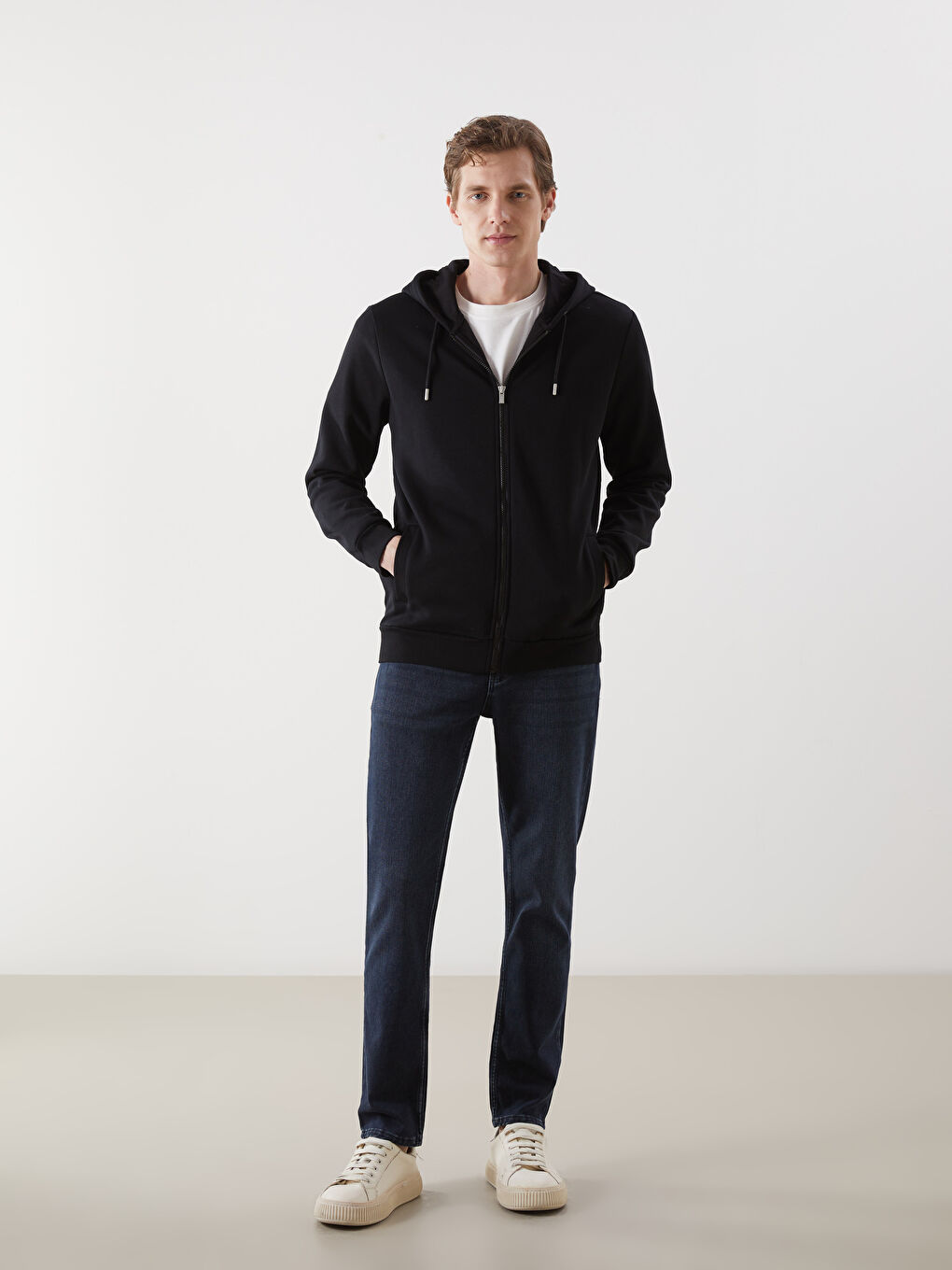Hooded Long Sleeve Zipper Men's Sweatshirt -S5MU42Z8-CVL