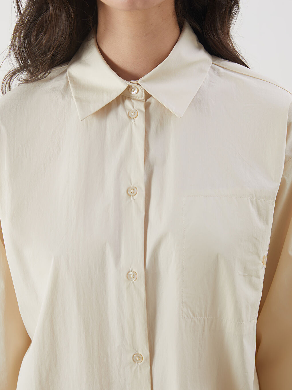 Oversize Poplin Women's Shirt Tunic -S5MU46Z8-EEW