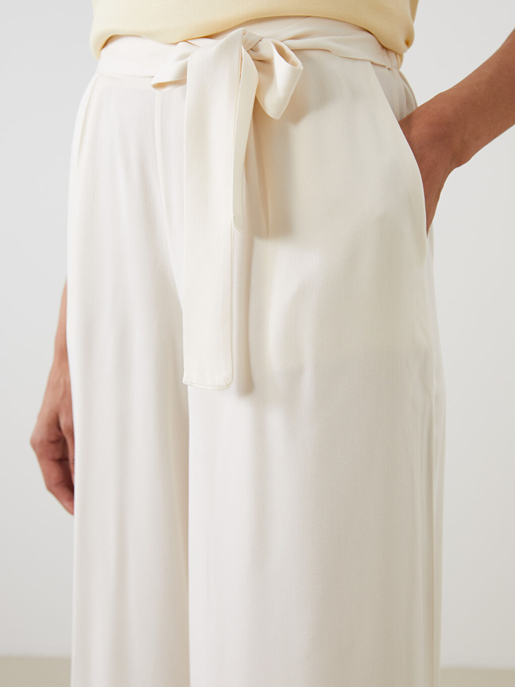 Elastic Waist Wide Leg Women's Trousers-2