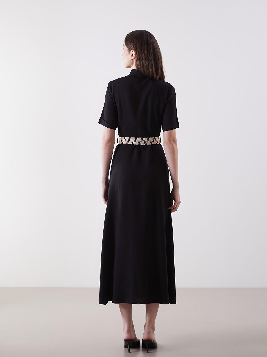 LCW Vision Linen Blend Shirt Dress -S5MU61Z8-CVL