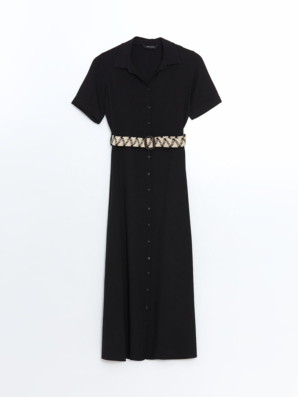LCW Vision Linen Blend Shirt Dress -S5MU61Z8-CVL