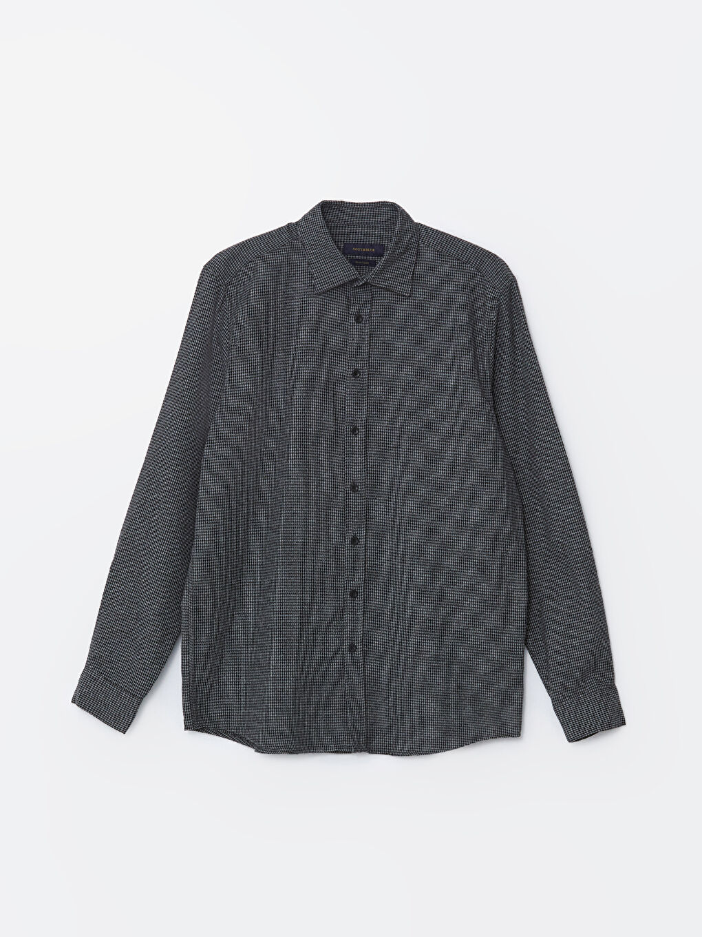 Gri Slim Fit Uzun Kollu Desenli Erkek Oduncu Gömlek-4