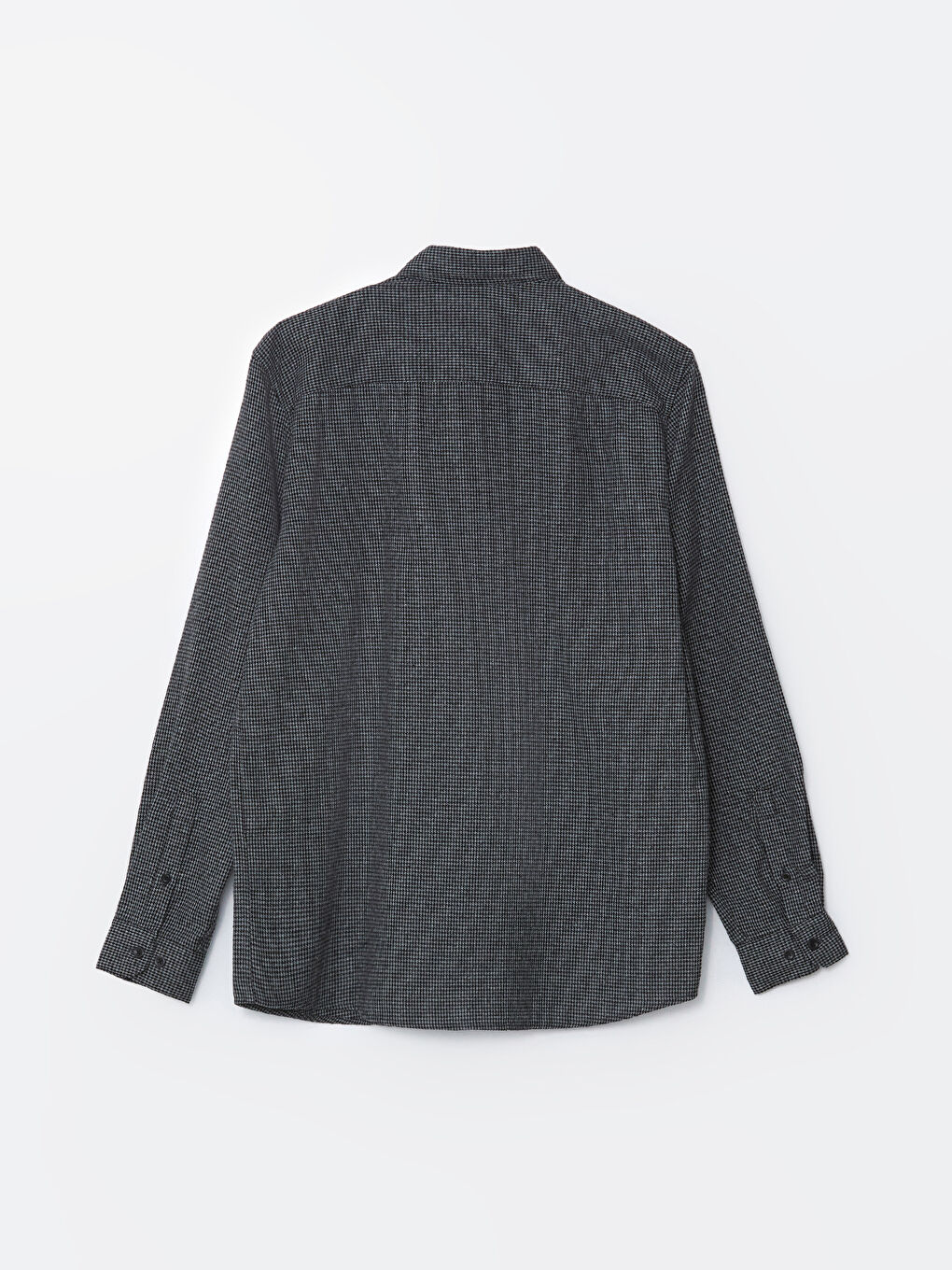 Gri Slim Fit Uzun Kollu Desenli Erkek Oduncu Gömlek-5