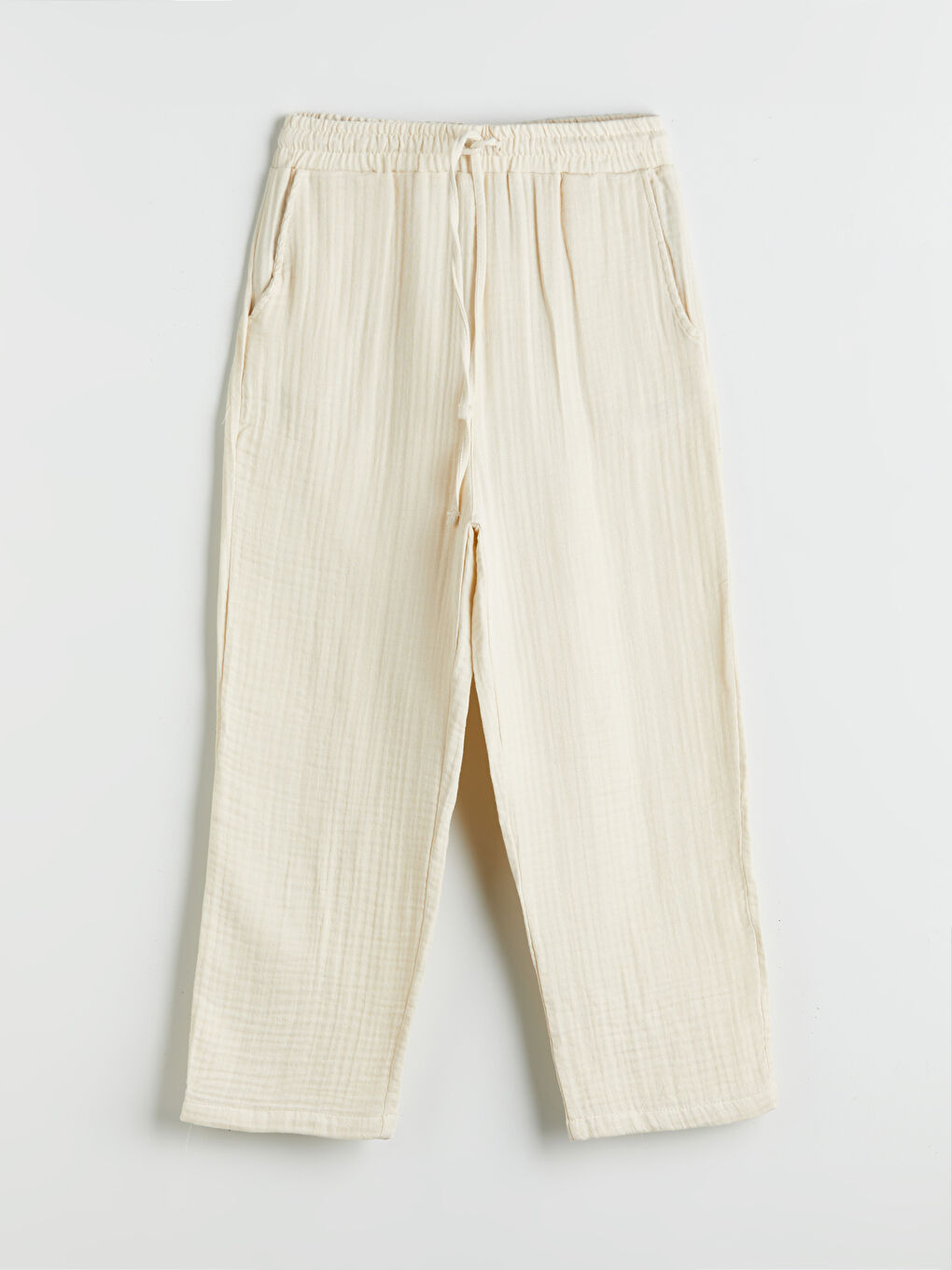 Elasticated Waist Textured Women's Trousers -S5MV11Z8-RQP