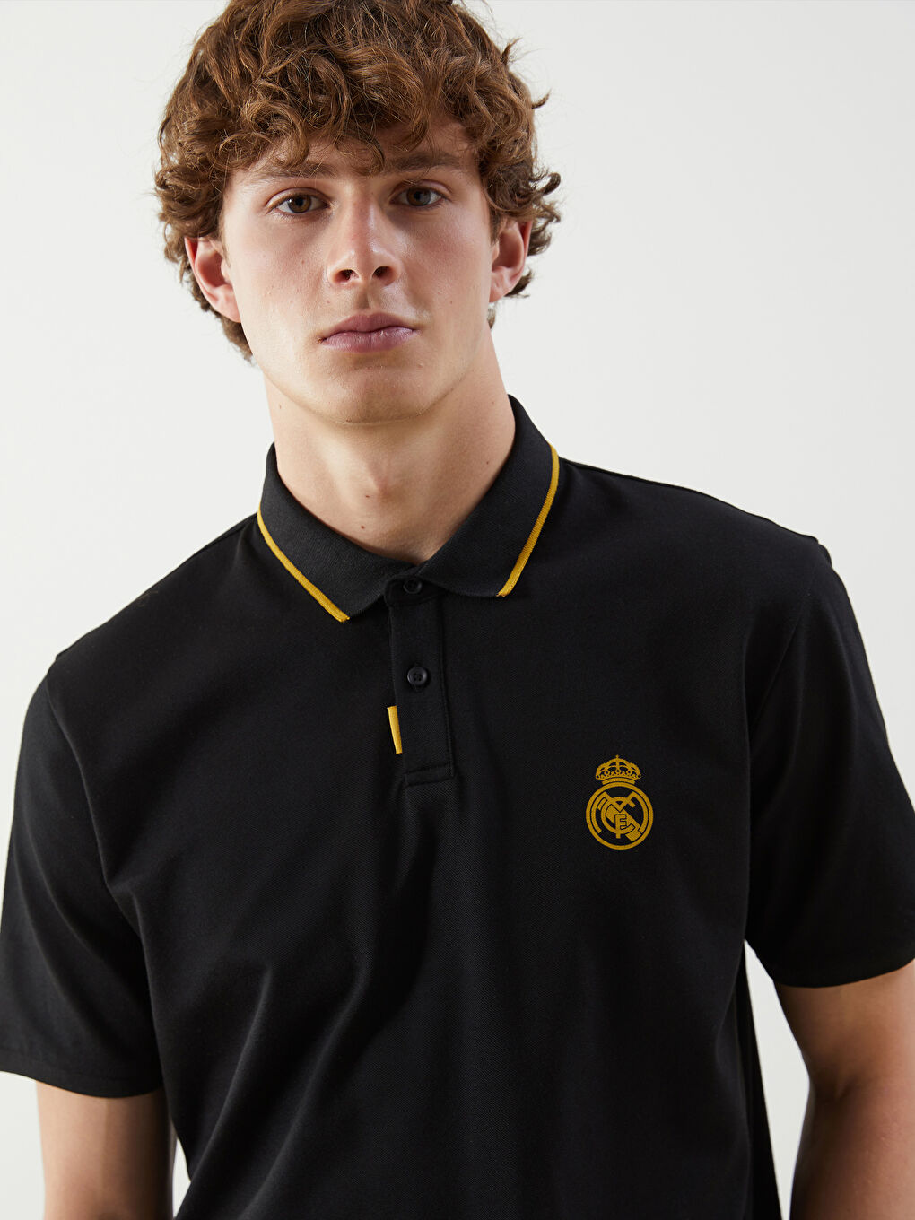 Polo Neck Real Madrid Printed Men's Fan T-Shirt -S5MV33Z8-CVL