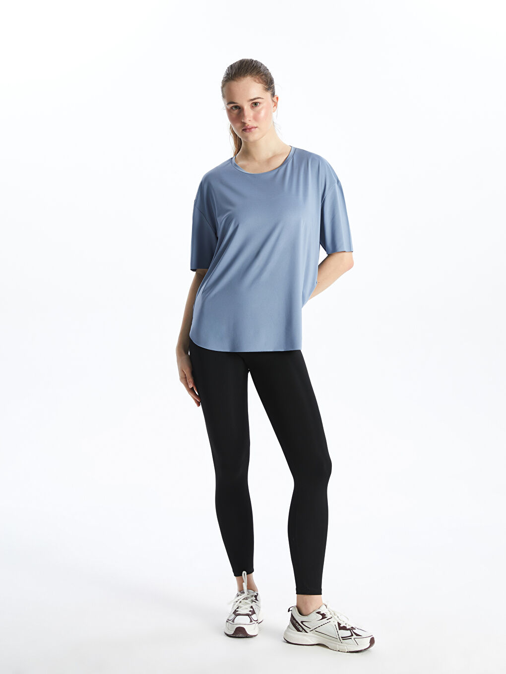 Mavi Bisiklet Yaka Kadın Spor Tişört-1