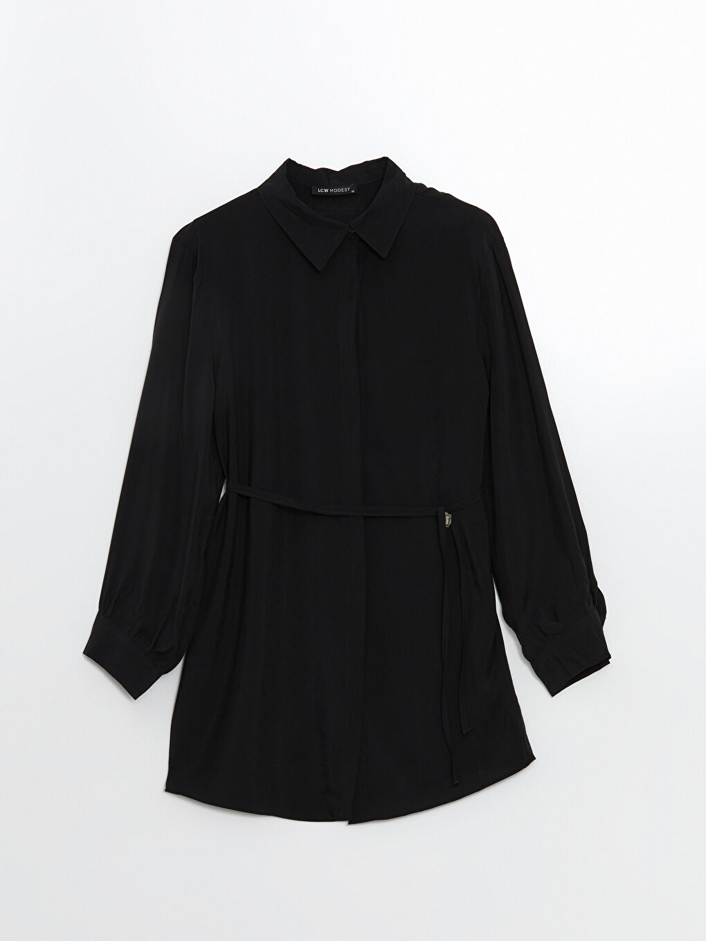 Siyah Loose Fit Kadın Gömlek Tunik-8