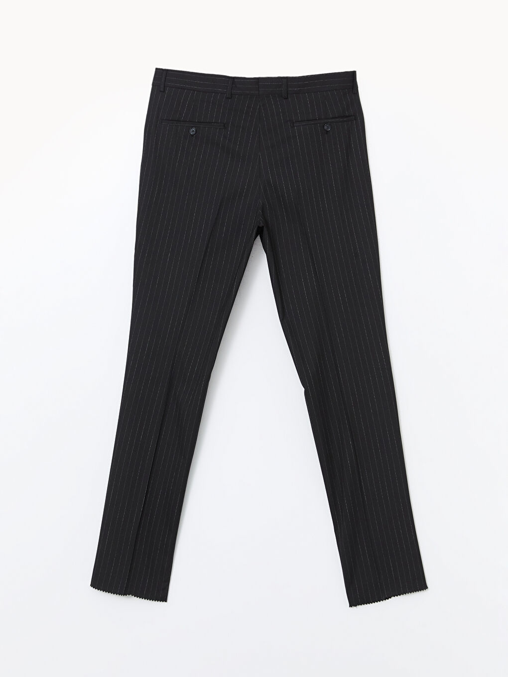 Siyah Slim Fit Çizgili Erkek Pantolon-1