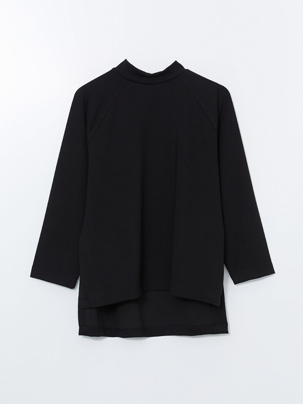 Siyah Dik Yaka Oversize Kadın Sweatshirt Tunik-4