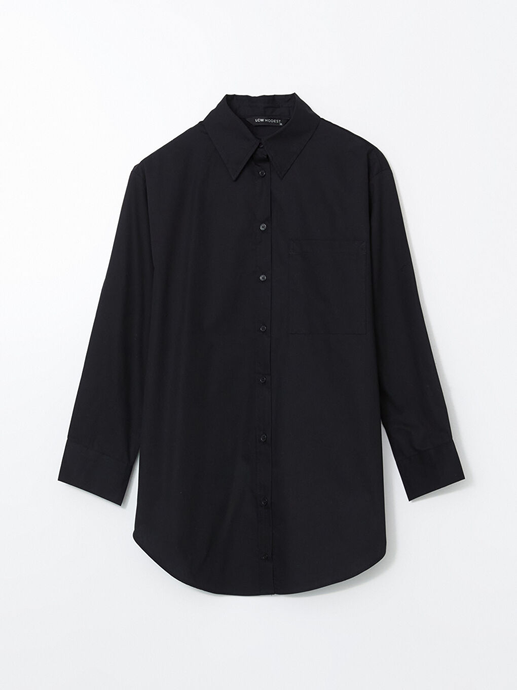 Siyah Poplin Kadın Gömlek Tunik-4