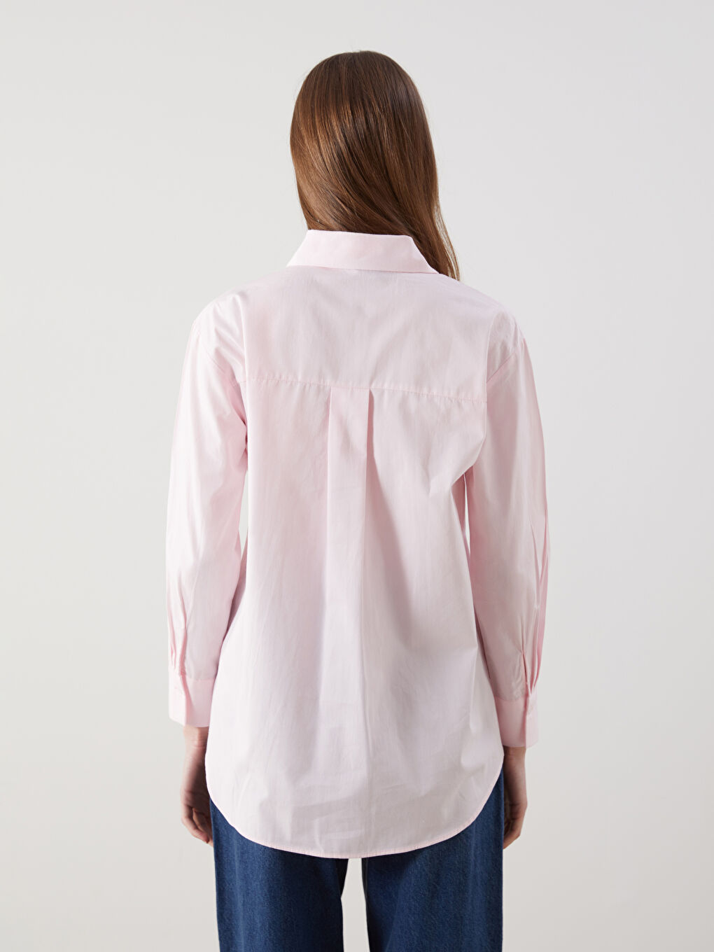 LCW Modest Pembe Poplin Kadın Gömlek Tunik - 3