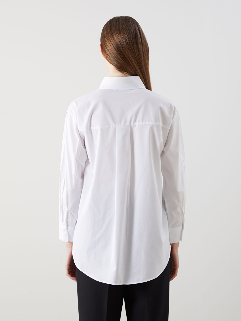 LCW Modest Ekru Poplin Kadın Gömlek Tunik - 3