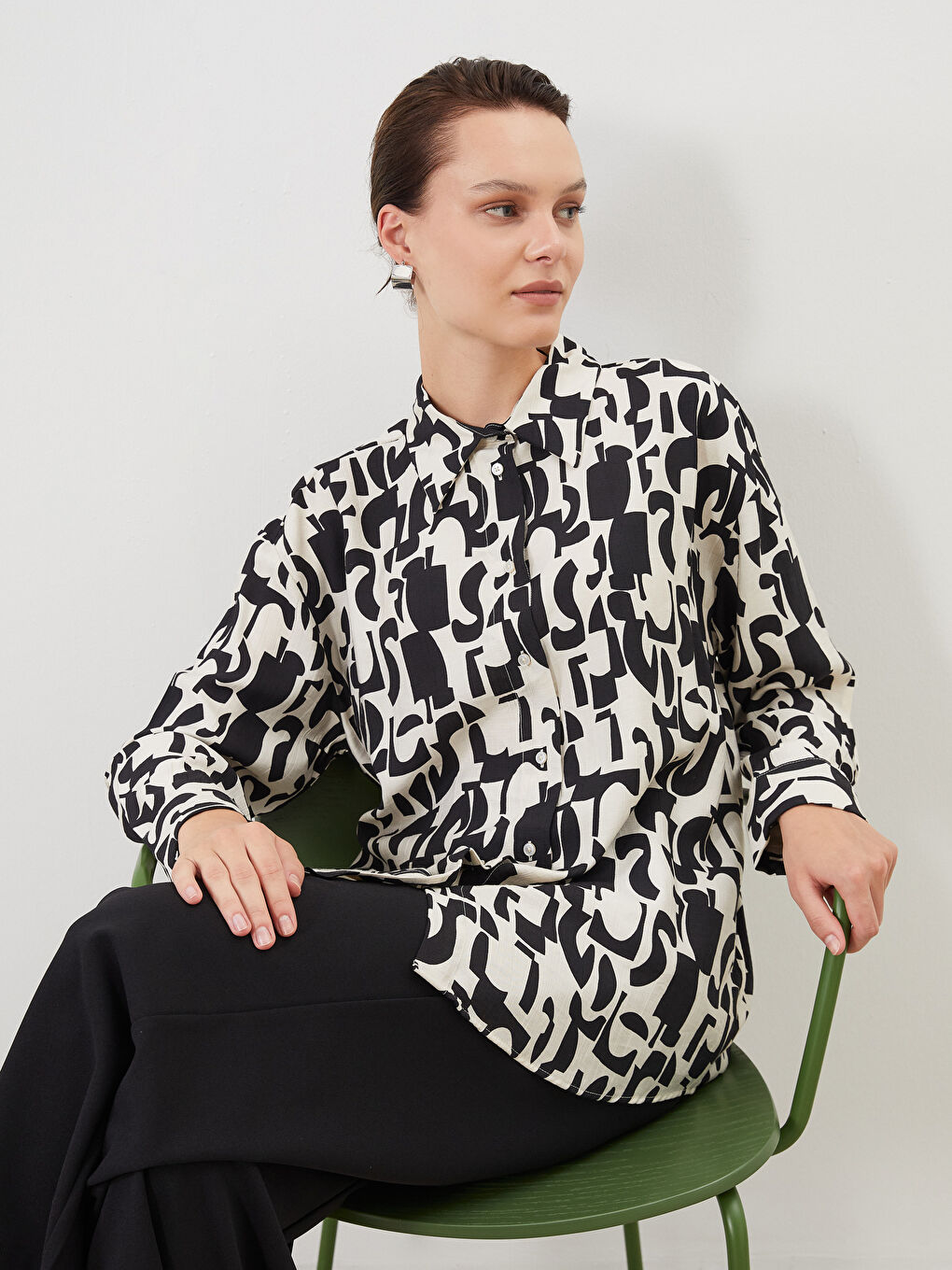 LCW Modest Patterned Women's Shirt Tunic -S5MY93Z8-LQJ