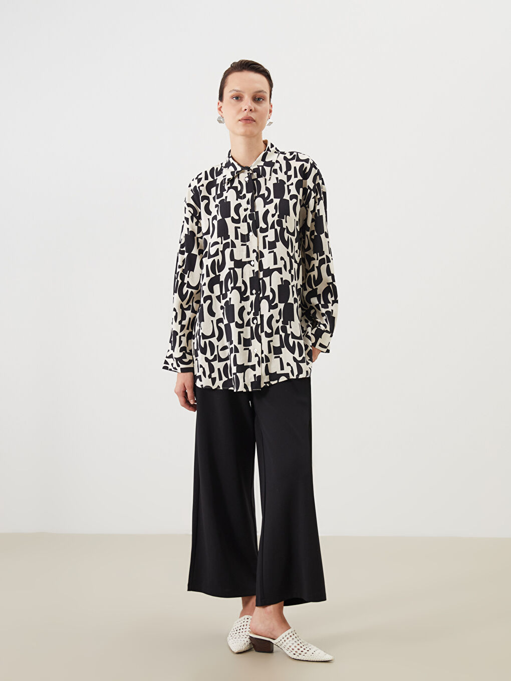 LCW Modest Patterned Women's Shirt Tunic -S5MY93Z8-LQJ