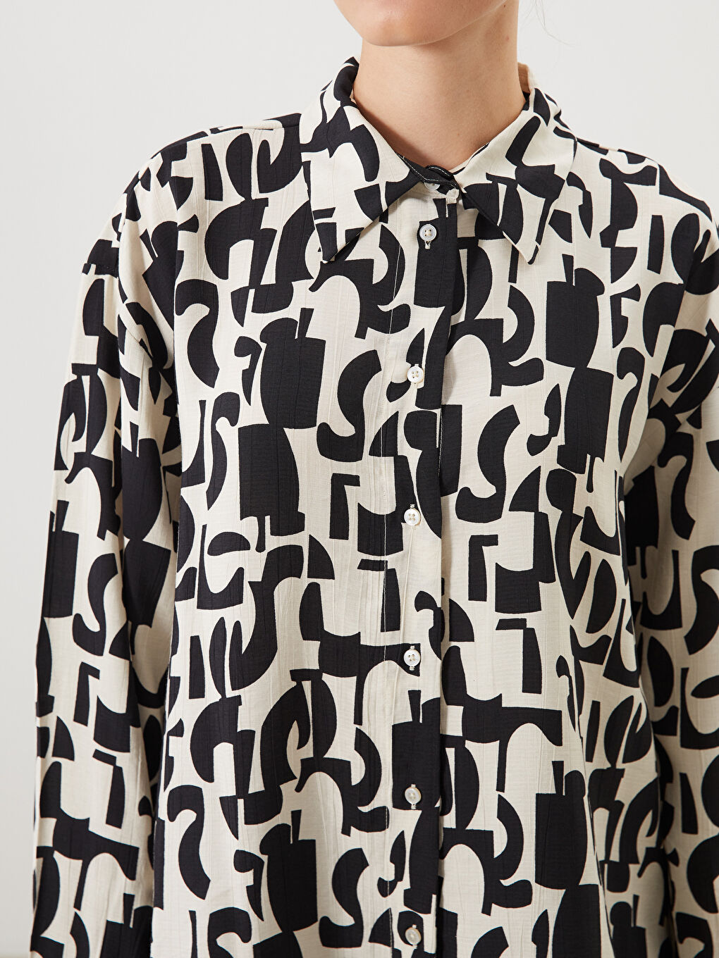 LCW Modest Patterned Women's Shirt Tunic -S5MY93Z8-LQJ