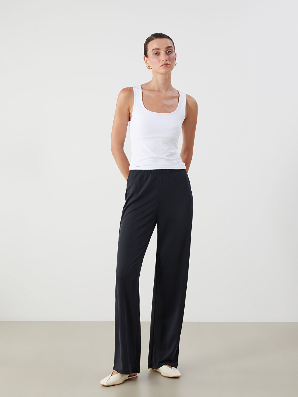 LCWAIKIKI Classic Elasticated Waist Modal Blend Women's Trousers -S5MY97Z8-CVL