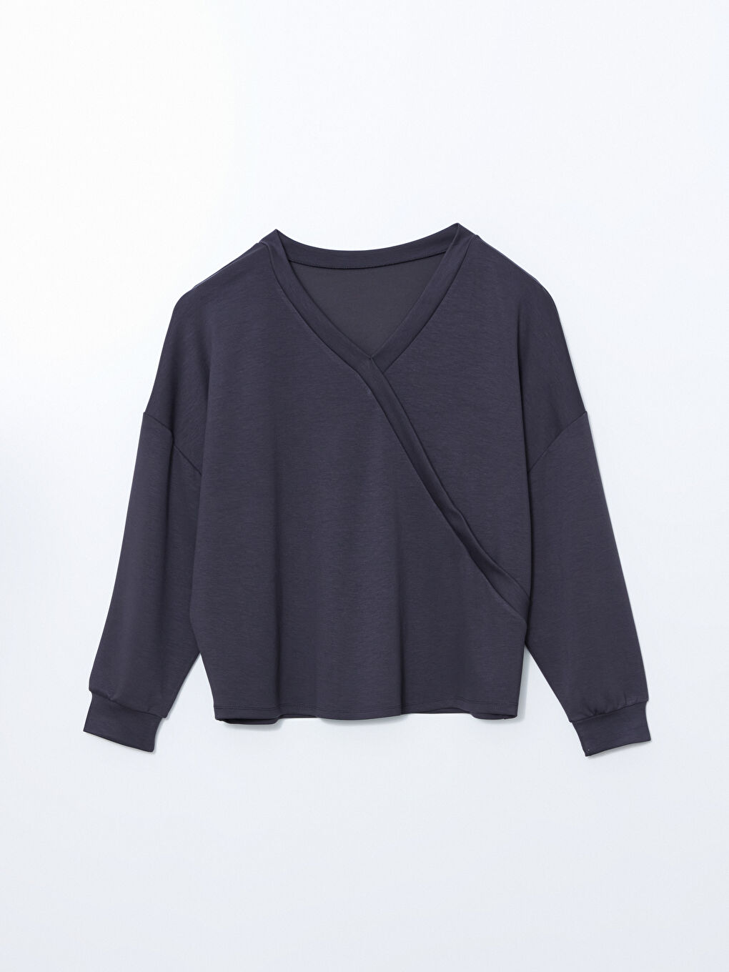 Antrasit Bisiklet Yaka Kadın Sweatshirt-4