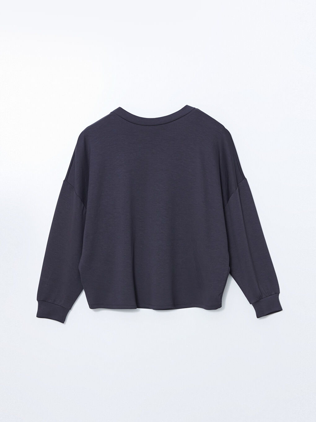 Antrasit Bisiklet Yaka Kadın Sweatshirt-5