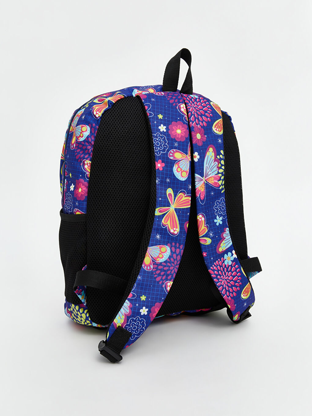Mor Kelebek Baskılı Kız Çocuk Okul Çantası-1