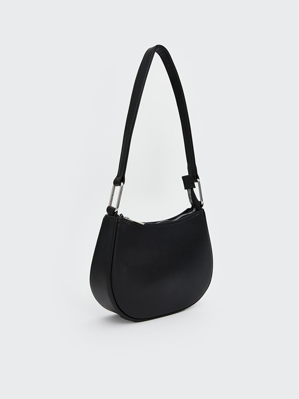 Siyah Deri Görünümlü Kız Çocuk Kol Çantası