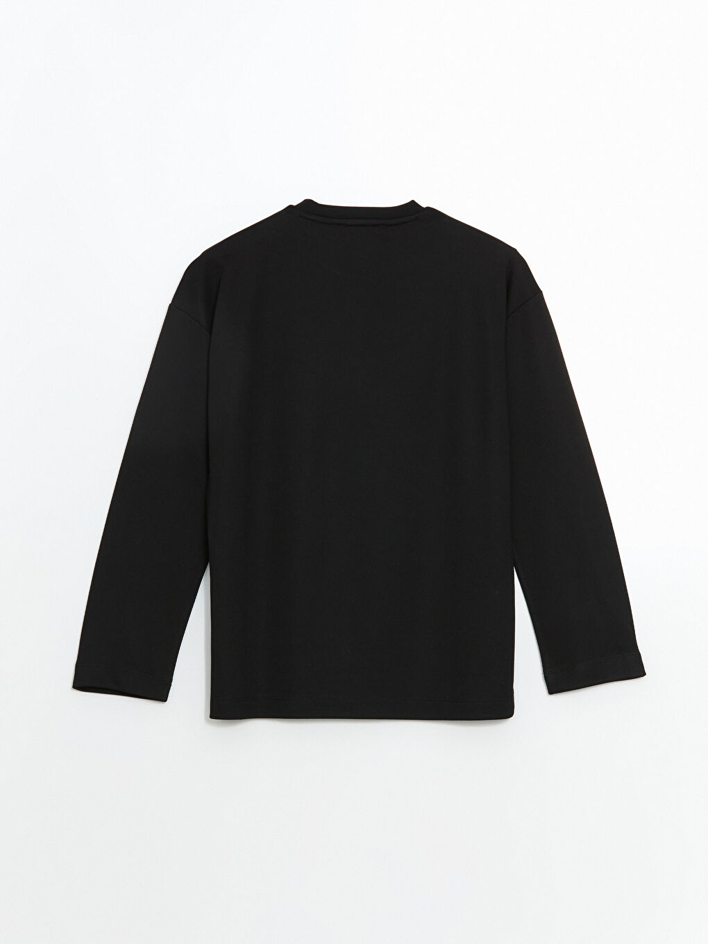 Siyah Bisiklet Yaka Oversize Kadın Sweatshirt Tunik-5