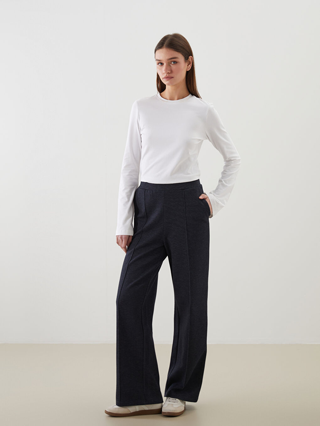 Elastic Waist Women'S Pants -S5N095Z8-CTH