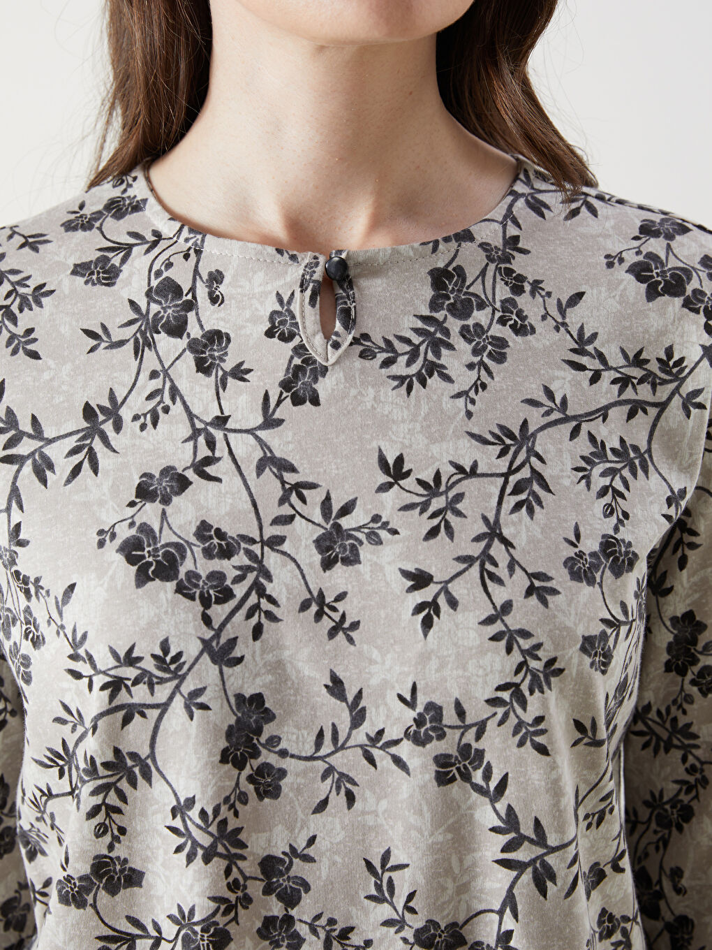 Crew Neck Floral Women's Blouse -S5N103Z8-LQB