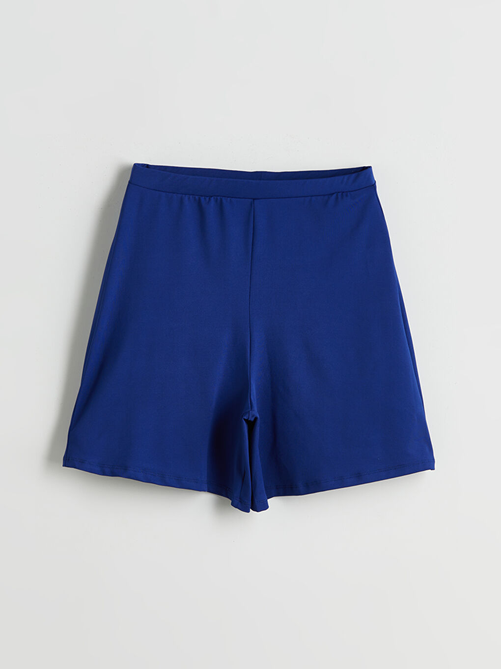 Mavi Beli Lastikli Kadın Yüzme Şortu