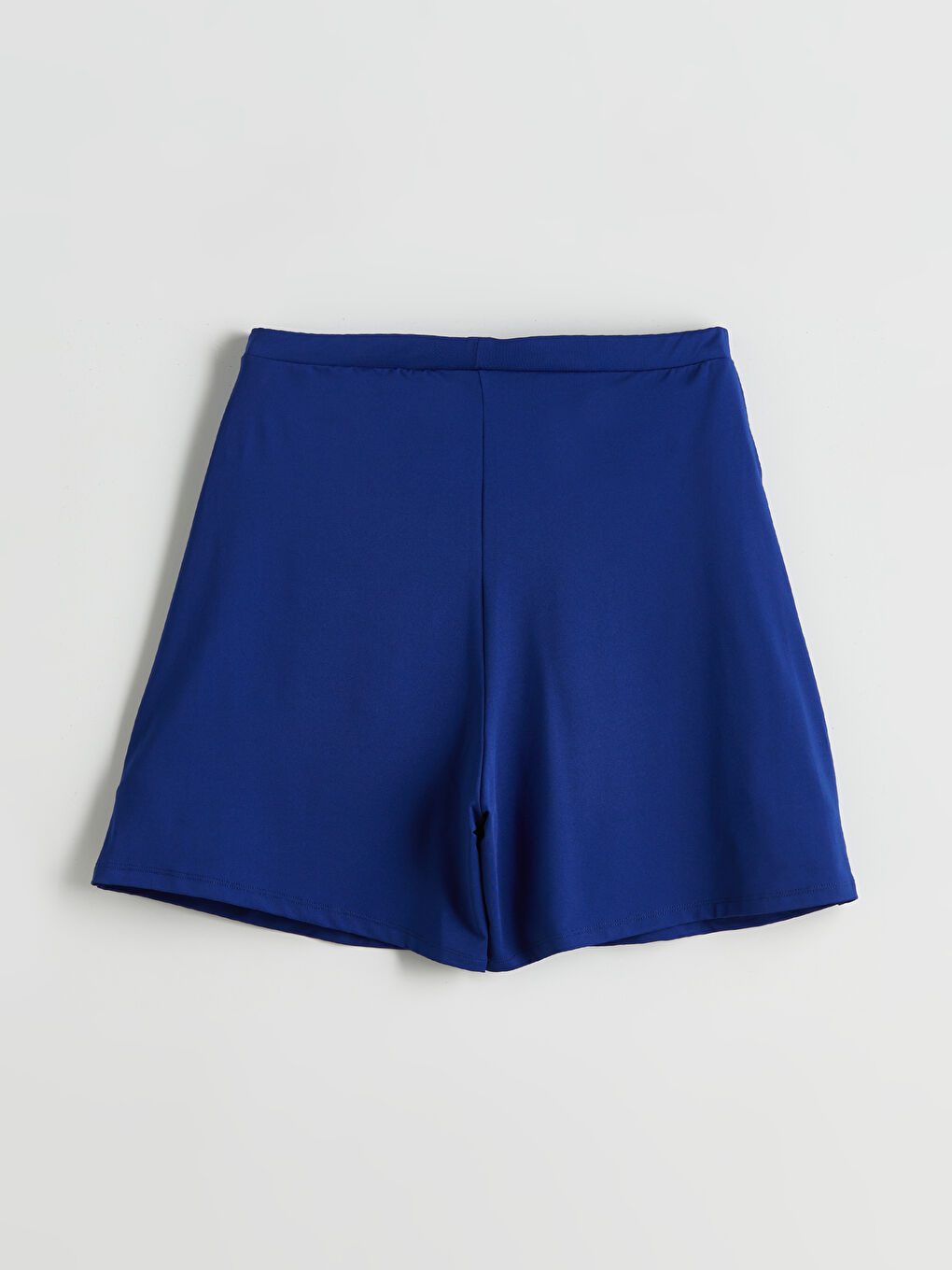 Mavi Beli Lastikli Kadın Yüzme Şortu-1