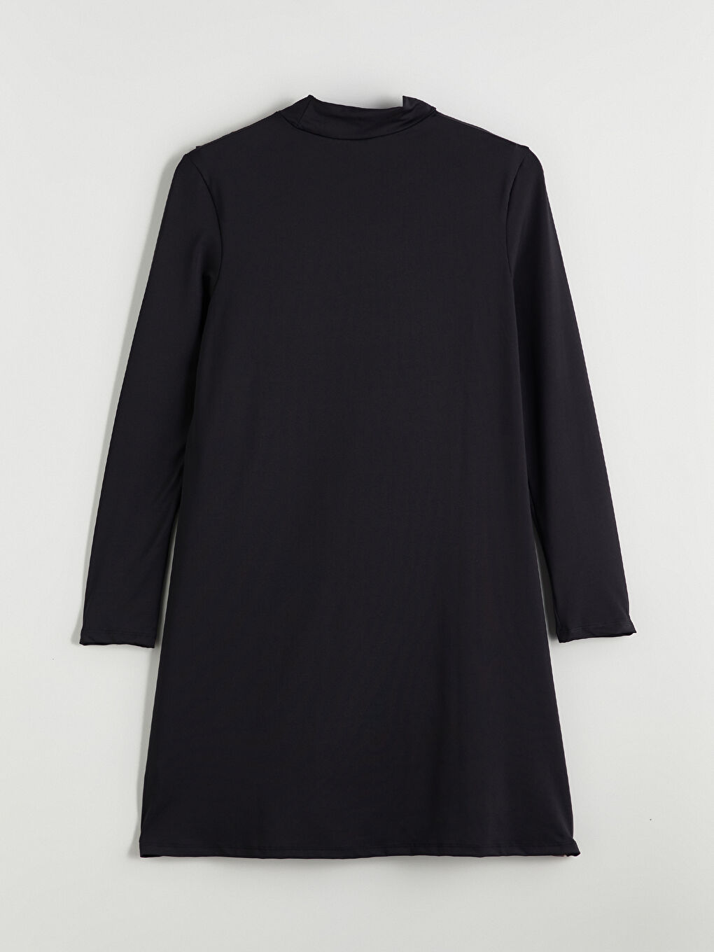 Siyah Dik Yaka Leopar Desenli Kadın Tesettür Mayo Takımı-6