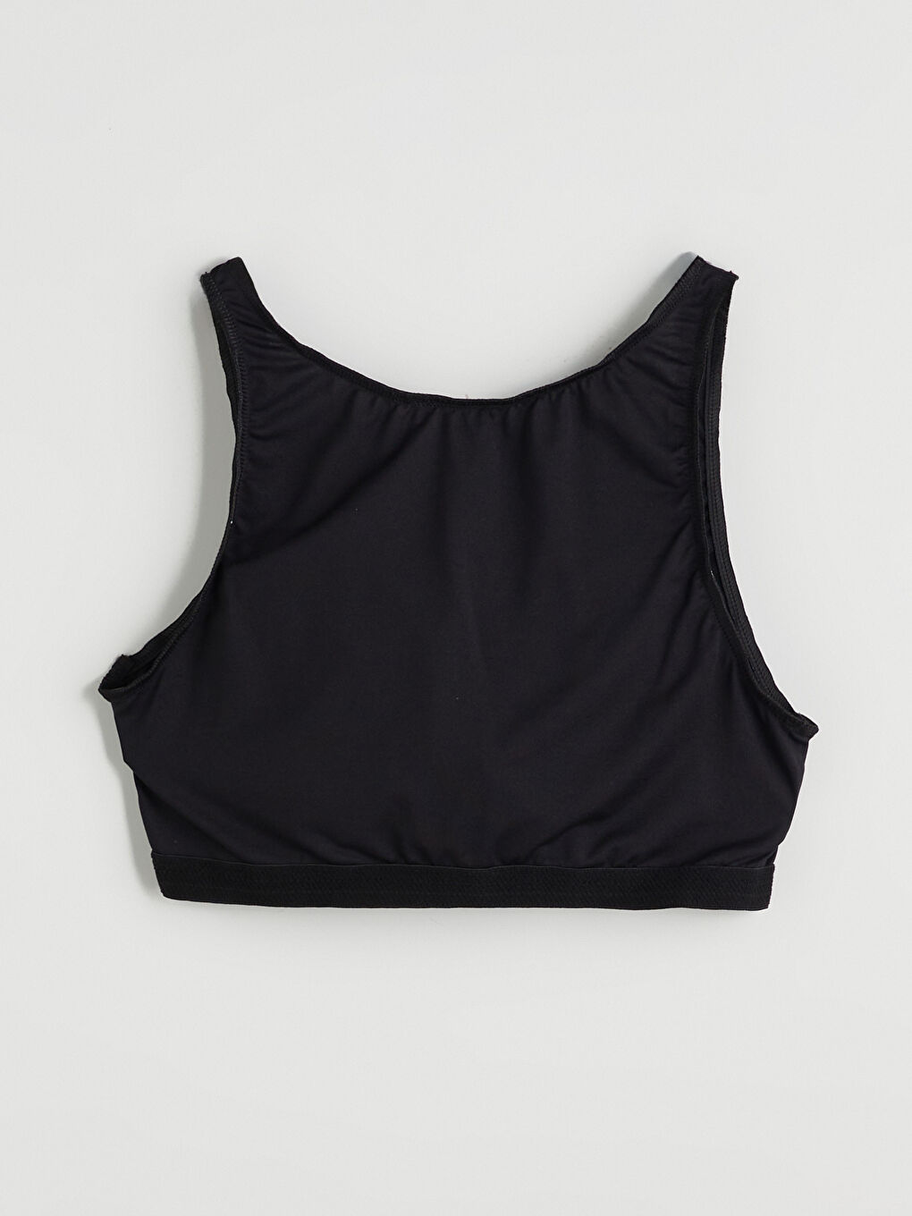 Siyah Dik Yaka Leopar Desenli Kadın Tesettür Mayo Takımı-8