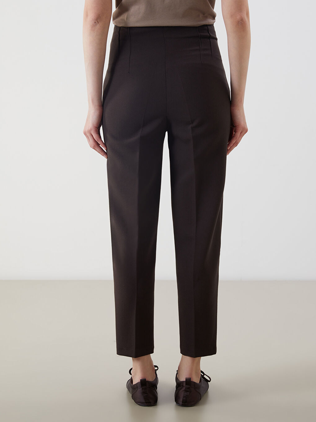 Kahverengi Standart Fit Kadın Pantolon-7